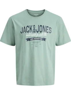 T-shirt en coton biologique bleu orné d'un imprimé de la marque