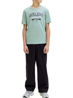 T-shirt en coton biologique bleu orné d'un imprimé de la marque