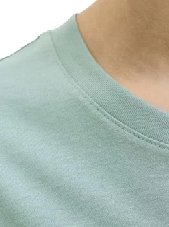 T-shirt en coton biologique bleu orné d'un imprimé de la marque