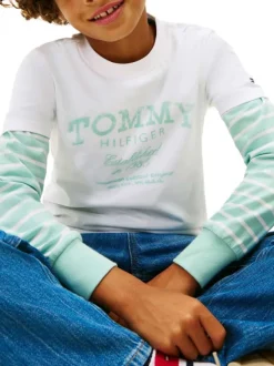 T-shirt en coton blanc à coupe droite pourvu d'un imprimé de la marque