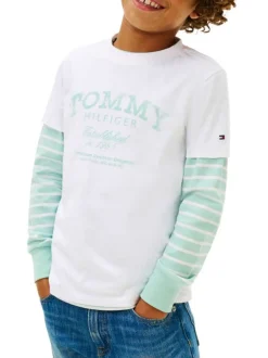 T-shirt en coton blanc à coupe droite pourvu d'un imprimé de la marque