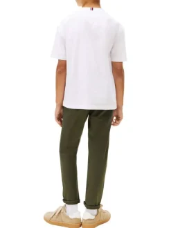 T-shirt en coton blanc à imprimé fantaisie avec un col rond