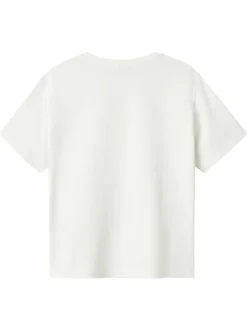 T-shirt en coton blanc imprimé personnages de fiction à l'avant avec un col rond