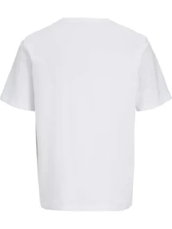 T-shirt en coton blanc pourvu d'une coupe droite et d'un col rond