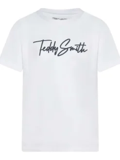 T-shirt en coton blanc uni avec une coupe droite et un col rond