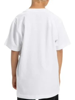 T-shirt en coton blanc uni avec un col rond et des manches courtes