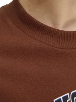 T-shirt en coton brique uni avec une coupe droite et nom iconique