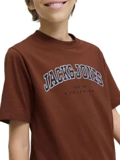 T-shirt en coton brique uni avec une coupe droite et nom iconique