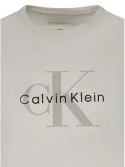 T-shirt en coton écru uni avec une coupe droite et un imprimé sur la poitrine