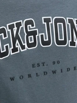 T-shirt en coton gris uni avec une coupe droite et un col rond