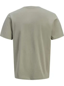 T-shirt en coton kaki pourvu d'une coupe droite et d'un col rond