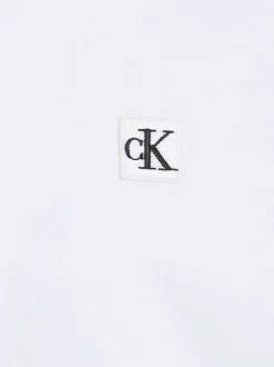 T-shirt en coton régénératif blanc avec une coupe regular fit et un col rond