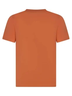 T-shirt orange uni à coupe droite, col rond et à manches courtes