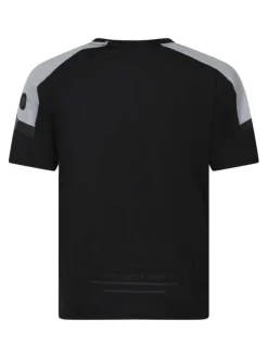 T-shirt technique noir uni pourvu de manches courtes et d'un col rond
