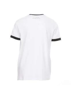 T-Shirt TICLAS blanc en coton uni avec gros logo col rond