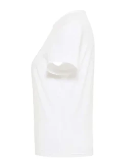 T-shirt Ada en coton blanc uni à coupe slim avec col rond et logo brodé