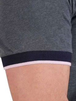 T-shirt anthracite uni avec une coupe droite un col rond et des manches courtes