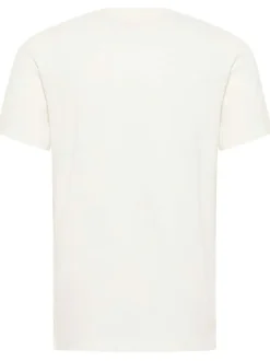T-shirt Austin en coton blanc à coupe droite avec col rond et logo rouge imprimé