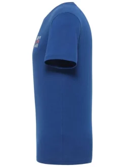 T-shirt Austin en coton bleu à imprimé, coupe droite et un col rond