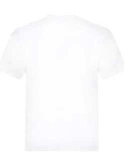 T-shirt Batwing blanc en coton uni coupe régular avec un col rond