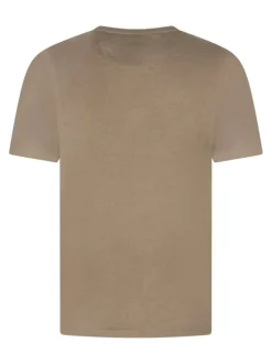 T-shirt beige avec un serpent imprimé à l'avant et à col rond