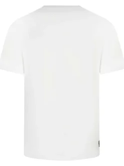 T-shirt blanc avec un imprimé à coupe droite un col rond et des manches courtes