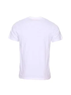 T-shirt blanc en coton uni avec une coupe droite et un col rond