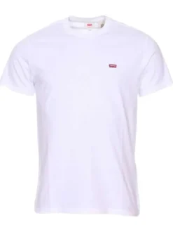 T-shirt blanc en coton uni avec une coupe droite et un col rond