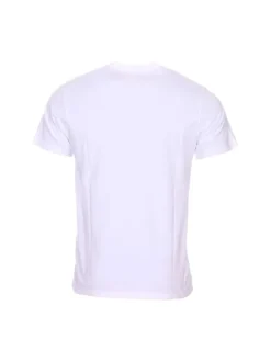T-shirt blanc en coton uni avec une coupe droite et un col rond