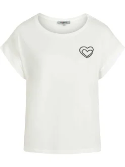 T-shirt blanc uni avec une coupe droite et des manches courtes