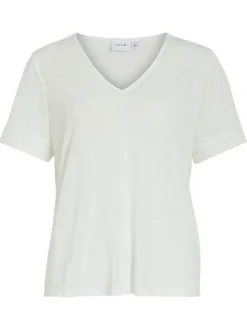 T-shirt blanc uni avec une coupe droite et des manches courtes