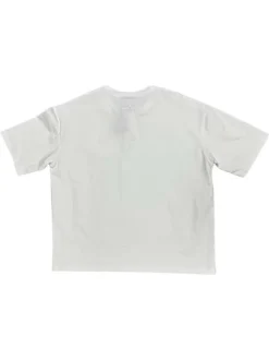 T-shirt blanc uni avec une coupe droite et des manches courtes