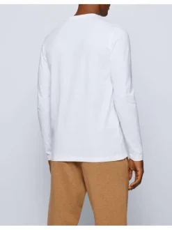 T-shirt blanc uni en coton uni regular fit