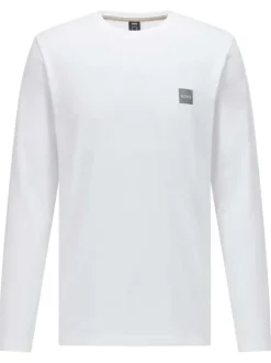 T-shirt blanc uni en coton uni regular fit