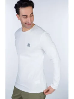 T-shirt blanc uni en coton uni regular fit