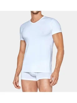 T-shirt blanc uni pour homme à coupe droite