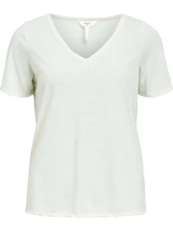 T-shirt blanc uni pourvu d'une coupe droite et de manches courtes