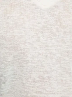 T-shirt blanc uni pourvu d'une coupe droite et d'un col en V