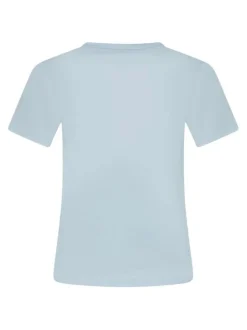 T-shirt bleu ciel uni avec une coupe près du corps et le logo brodé