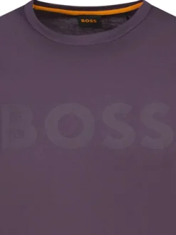 T-shirt bordeaux uni avec une coupe droite à col rond et des manches courtes