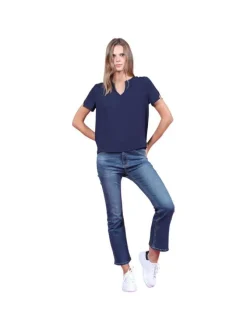 T-shirt col rond fendu