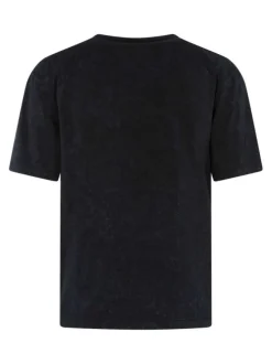 T-shirt en coton anthracite avec un imprimé à l'avant et une coupe droite