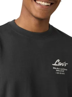 T-shirt en coton anthracite orné d'un imprimé camions et pourvu d'un col rond