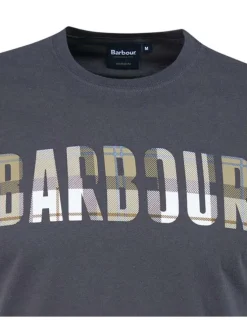 T-shirt en coton anthracite uni avec une coupe droite et un col rond