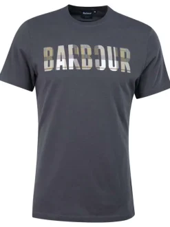 T-shirt en coton anthracite uni avec une coupe droite et un col rond