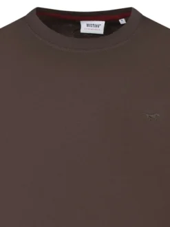 T-shirt en coton anthracite uni avec une coupe droite et un col rond