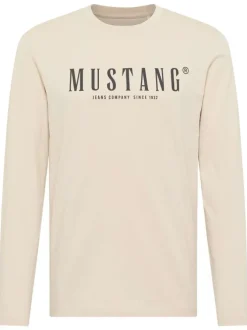 T-shirt en coton beige à col rond orné d'un logo oversize à l'avant
