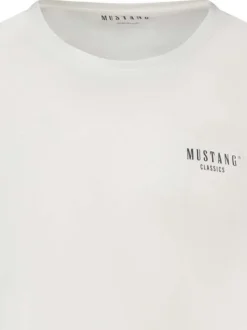 T-shirt en coton beige à imprimé logo avec une coupe droite et col rond