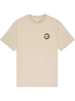 T-shirt en coton beige uni avec une coupe droite et un col rond