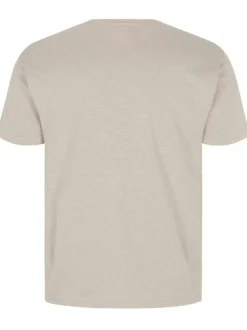 T-shirt en coton beige uni avec une coupe droite et un col rond